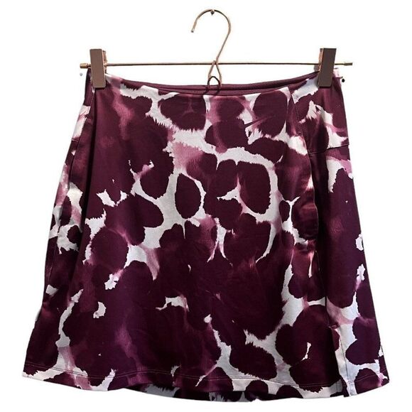 NIKE Womens Dri Fit 17" Size XS UV Victory Print Golf Skort Skirt Burgundy Whit - Picture 1 of 7